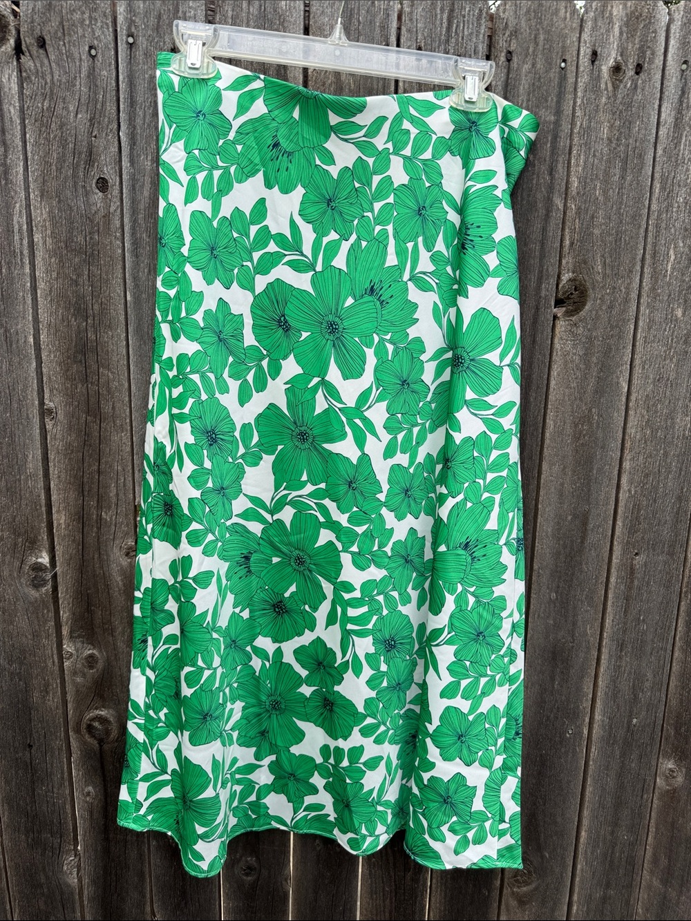 Jcrew Green Floral A-Line Skirt